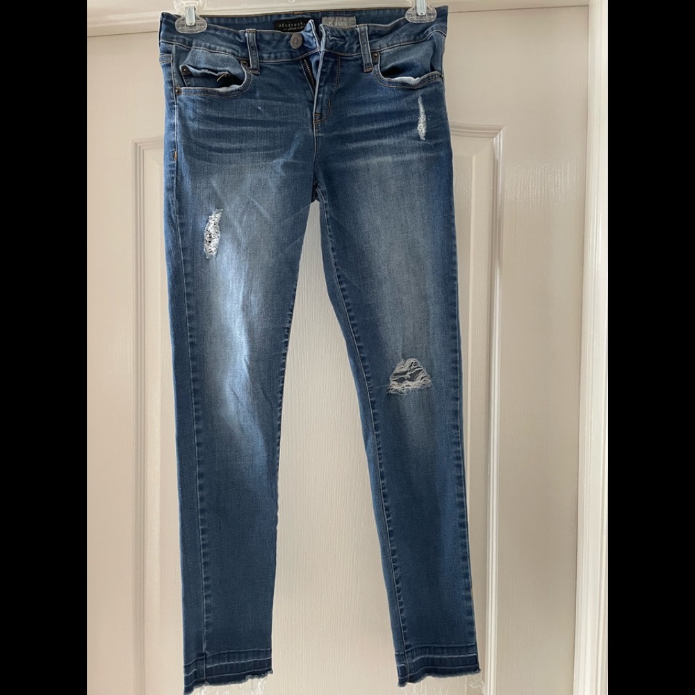 Aeropostale Distressed Jeggings Raw Hem Size 8